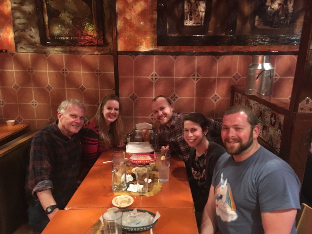  At night, we met up with a couple of Sid's friends from high school - Josh and Anna - for a birthday dinner at Papas and Beer! 